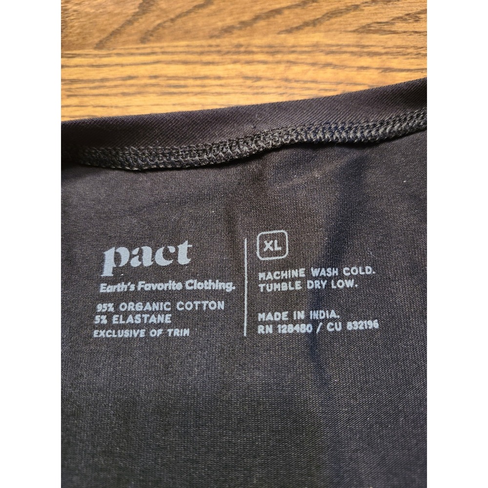 Pact‎ Shirt Womens Size XL Black Long Sleeve Organic Cotton Crewneck - Picture 2 of 7